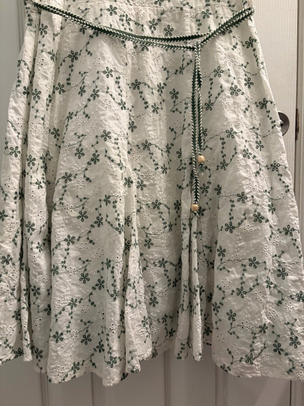 Cottage Core Countryside 100% Cotton Floral Tie-Waist Mini Dress - Picture 9 of 14